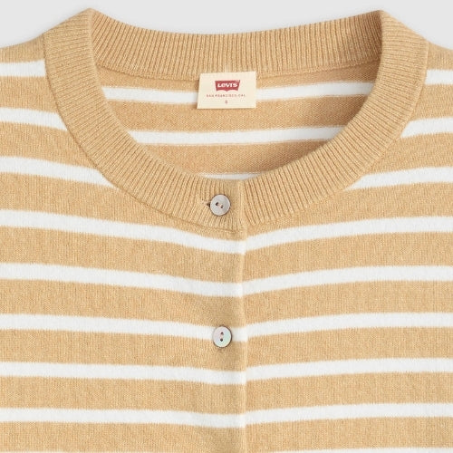 Кардиган жен.SUPER SOFT CREWNECK CARDI PARIS STRIPE