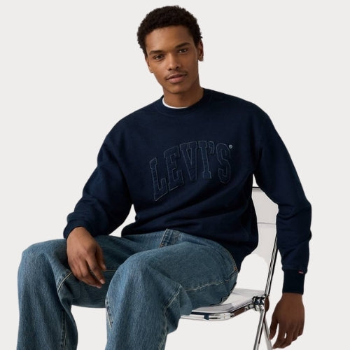 Свитер муж.PREMIUM GRAPHIC CREW INDIGO EMB INDIGO