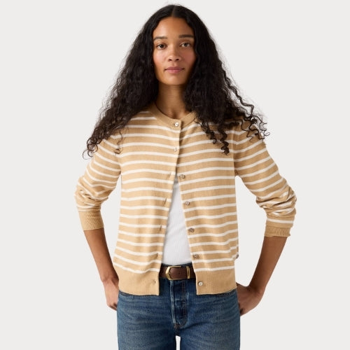 Кардиган жен.SUPER SOFT CREWNECK CARDI PARIS STRIPE