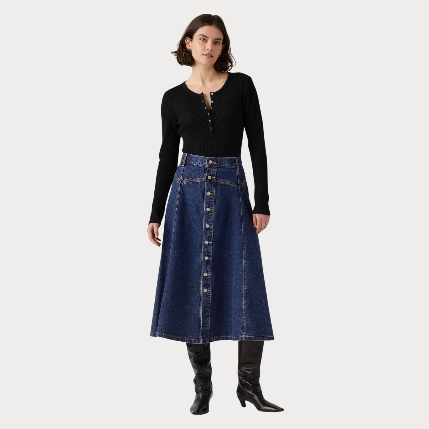Юбка YOKED WESTERN SKIRT SLIGHTLY CIRCULAR