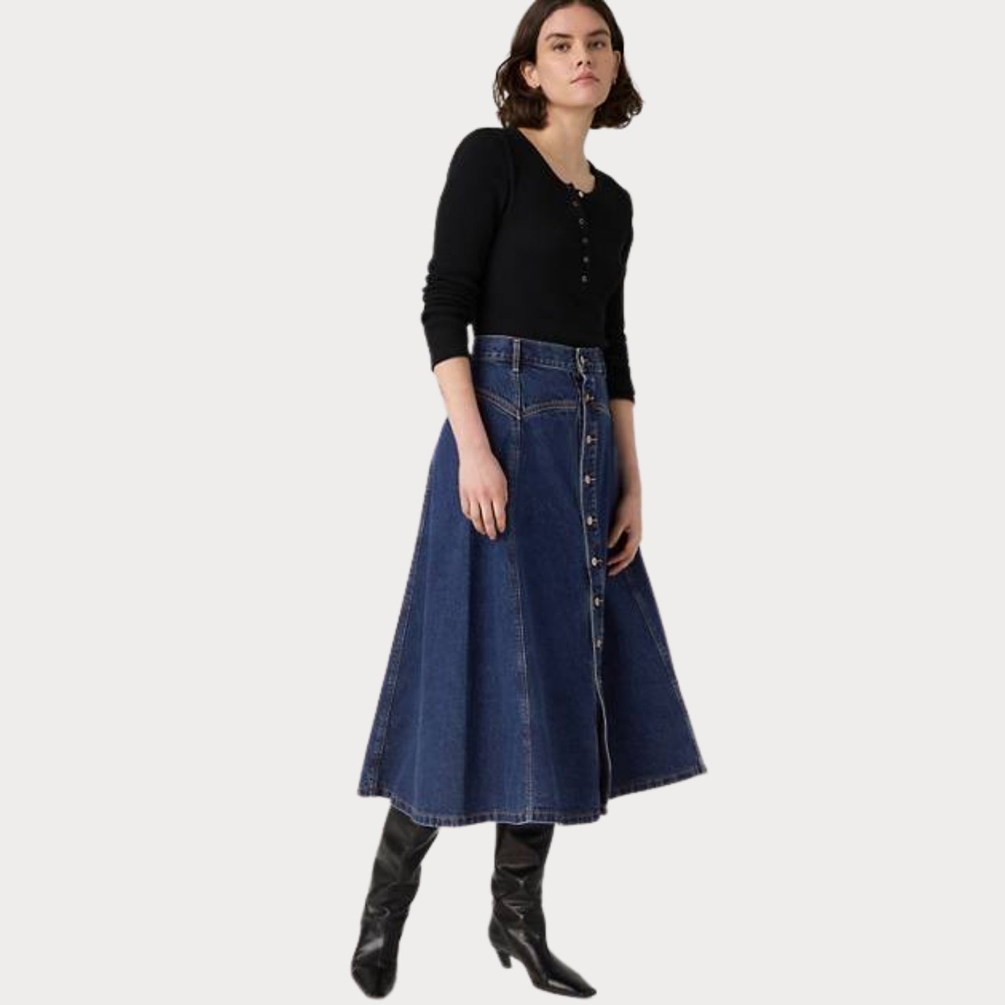 Юбка YOKED WESTERN SKIRT SLIGHTLY CIRCULAR