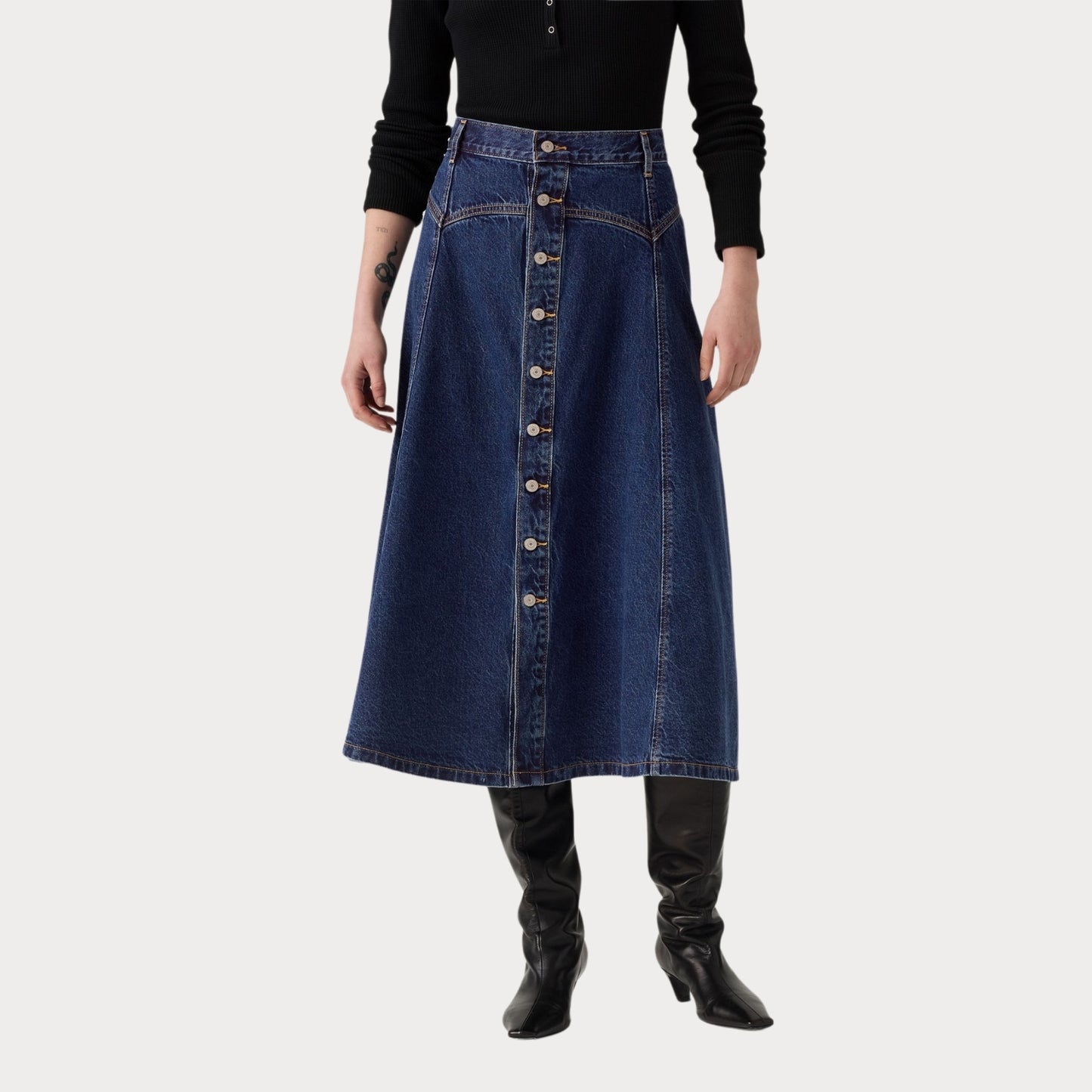 Юбка YOKED WESTERN SKIRT SLIGHTLY CIRCULAR