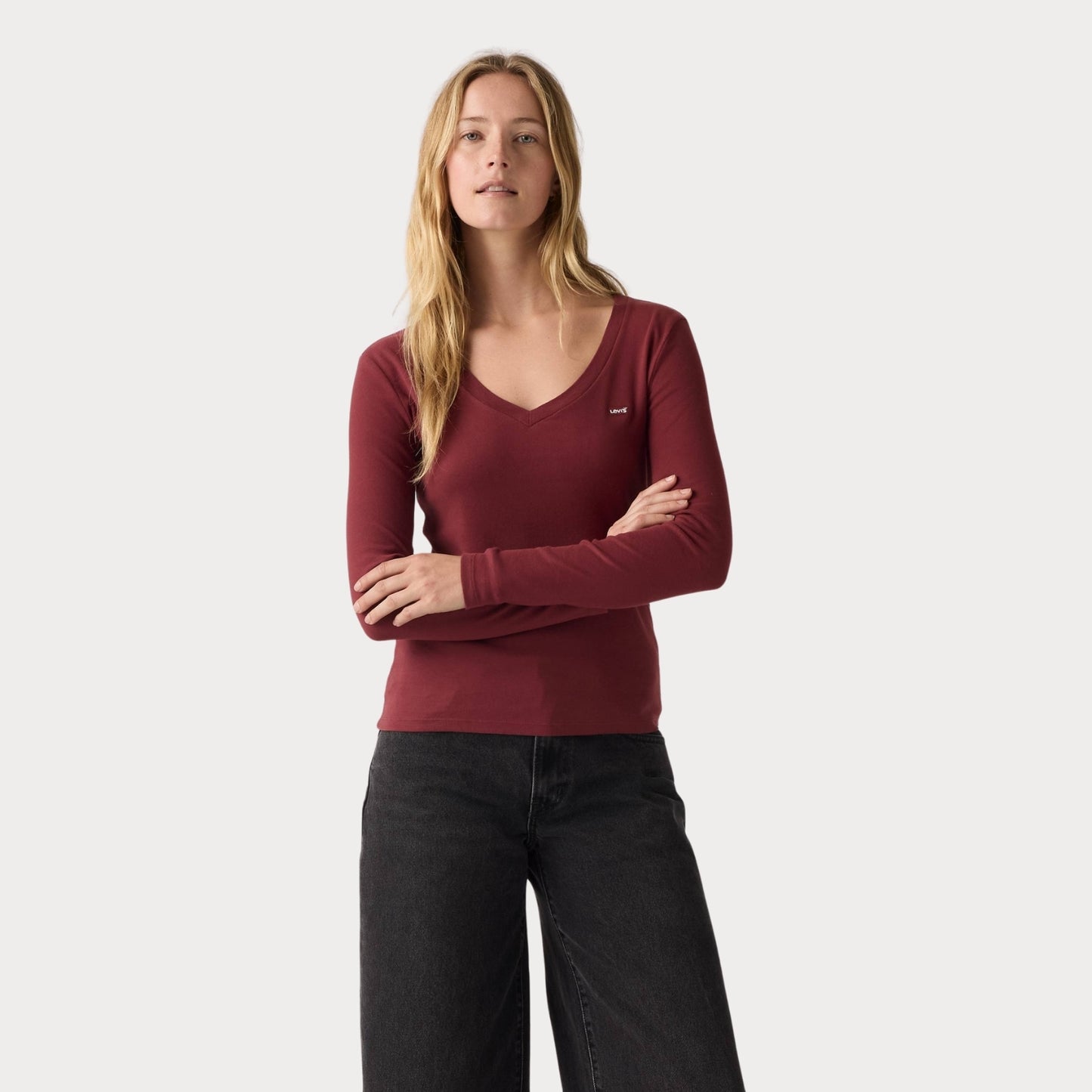 Лонгслив ESSENTIAL HM LS VNECK CHOCOLATE TRUFFLE